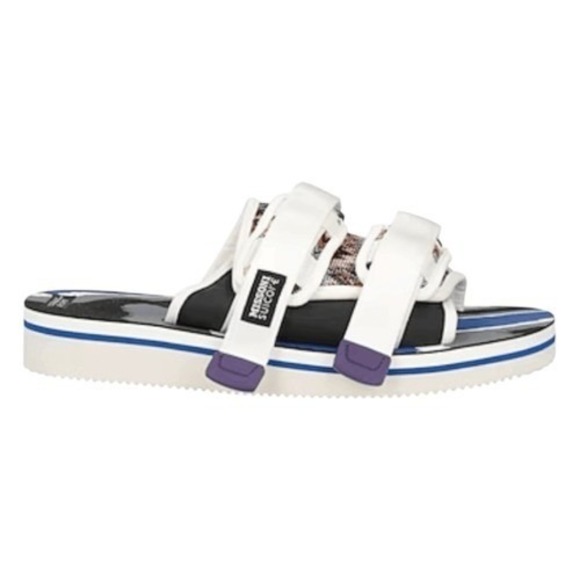 Missoni X Suicoke Collab Moto Slide Sandals White Zig Zag Pattern Slip-On 16 main image 7
